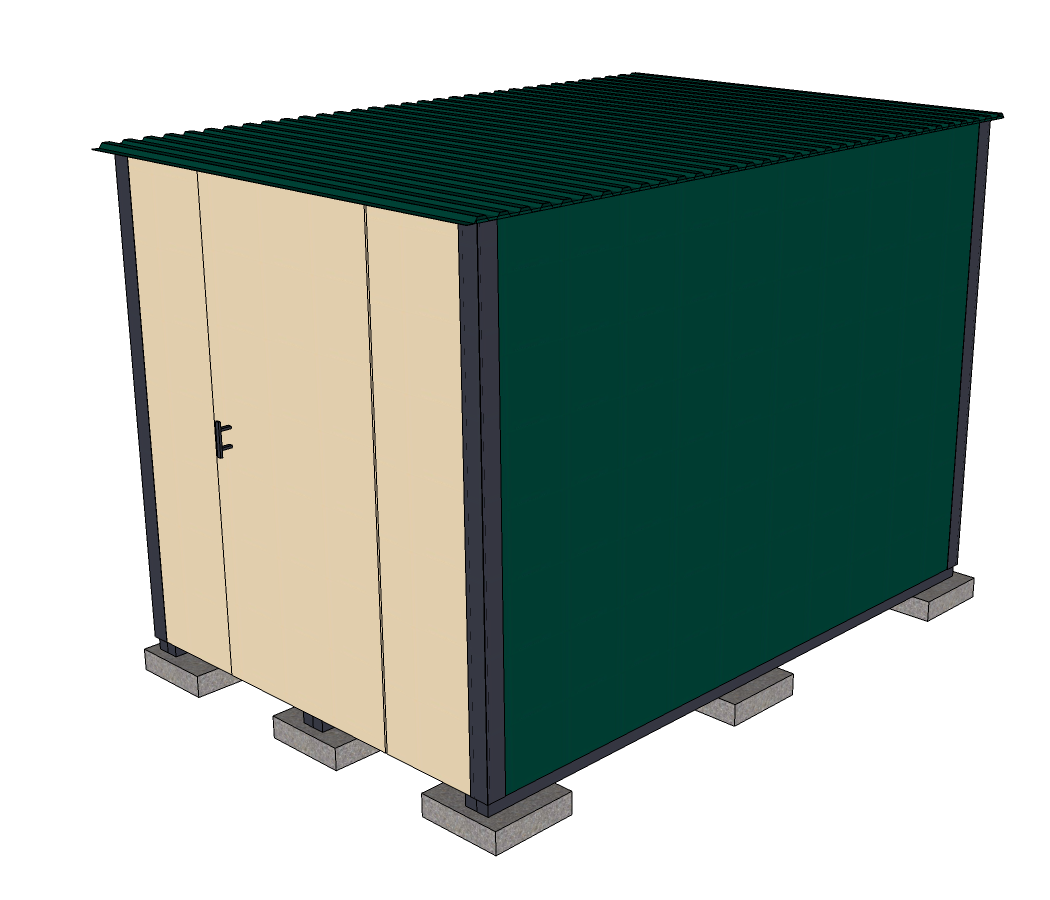 Аксонометрическая проекция контейнера, вид спереди